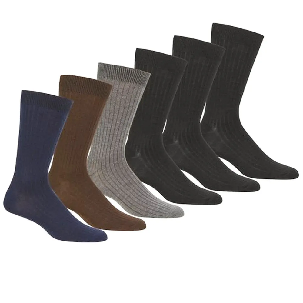 12 Pairs Knocker Men's Dress Socks Casual Fashion Everyday Classic Socks 10-13