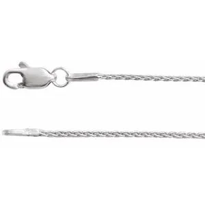 14K White 1 mm Wheat 16" Chain