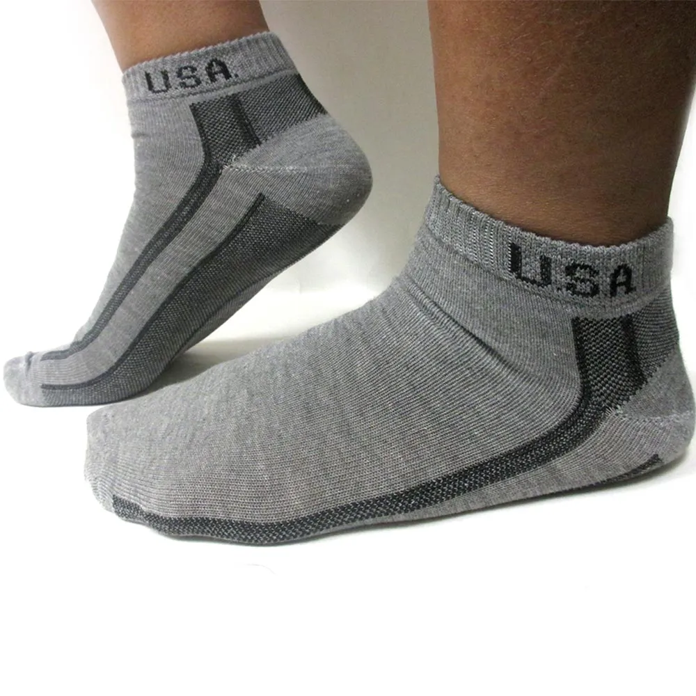 6 Pairs Ankle Quarter Crew Mens Socks Low Cut Size 10 13 Sport Black Grey Charc