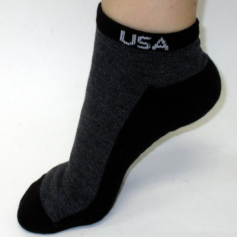 6 Pairs Ankle Quarter Crew Mens Socks Low Cut Size 10 13 Sport Black Grey Charc