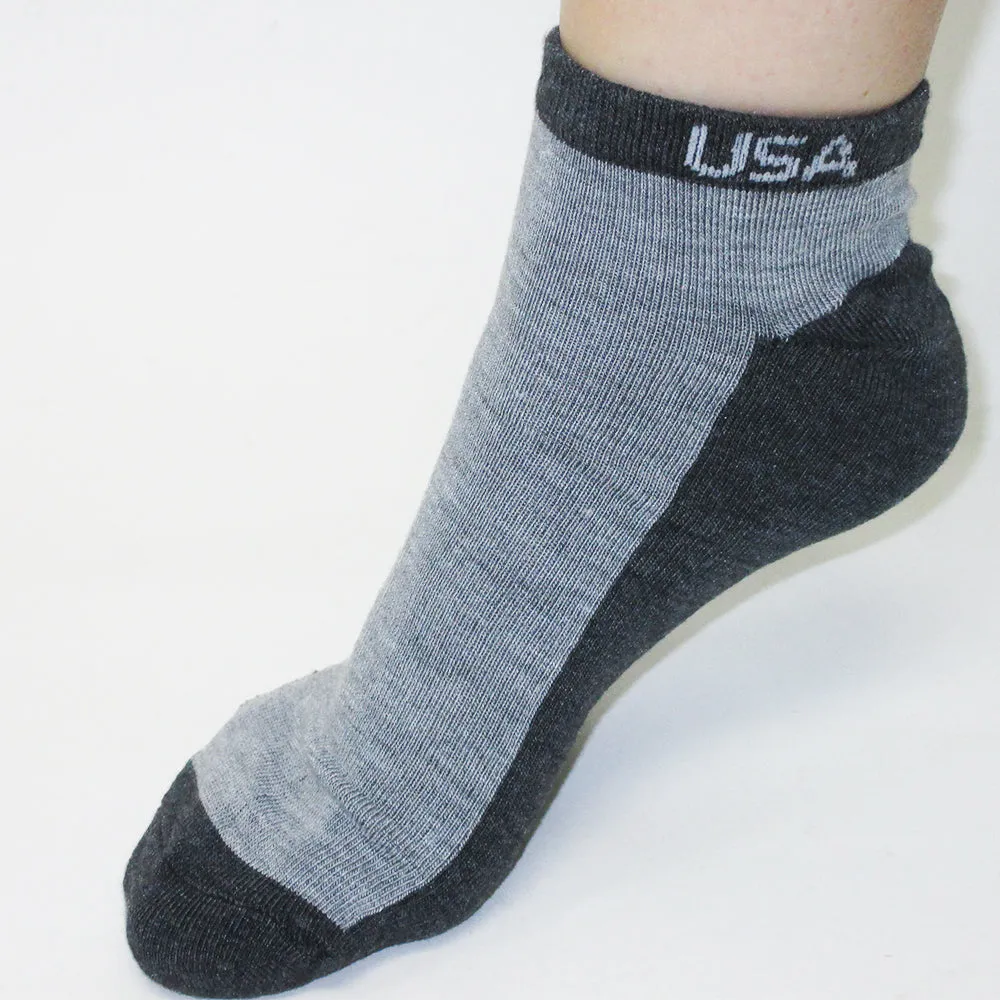 6 Pairs Ankle Quarter Crew Mens Socks Low Cut Size 10 13 Sport Black Grey Charc