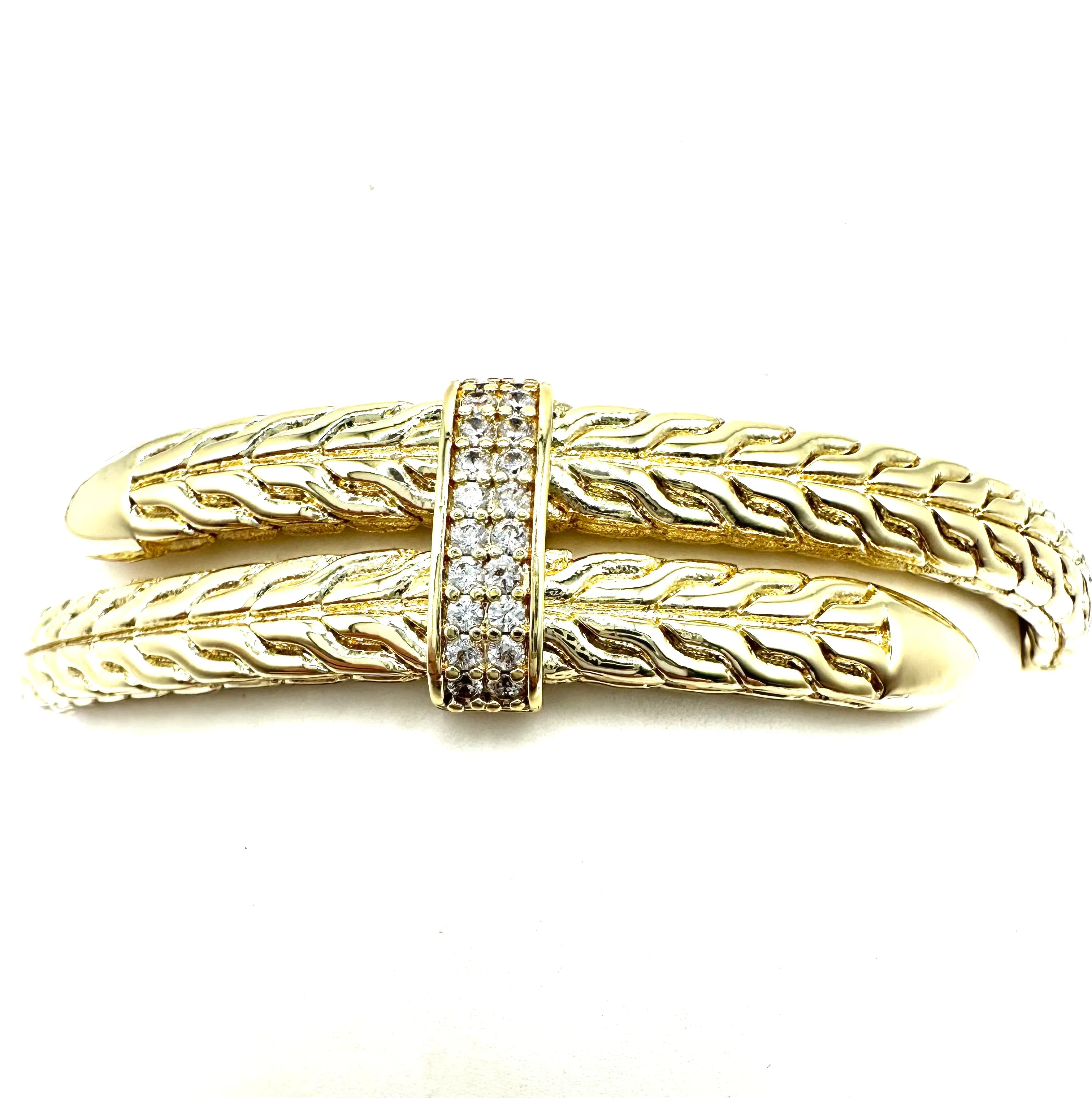 Braided CZ Crossover Bangle