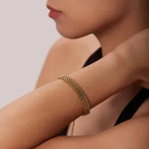 Vintage Gold Color Chain & Link Bracelet