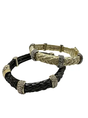 Woven CZ Station Bracelet