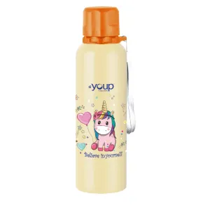 Youp Stainless Steel Orange Color Unicorn Kids Water Bottle Ocean- 750 Ml